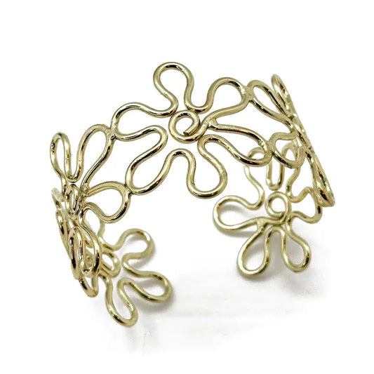 Gold Plated Floral Cuff