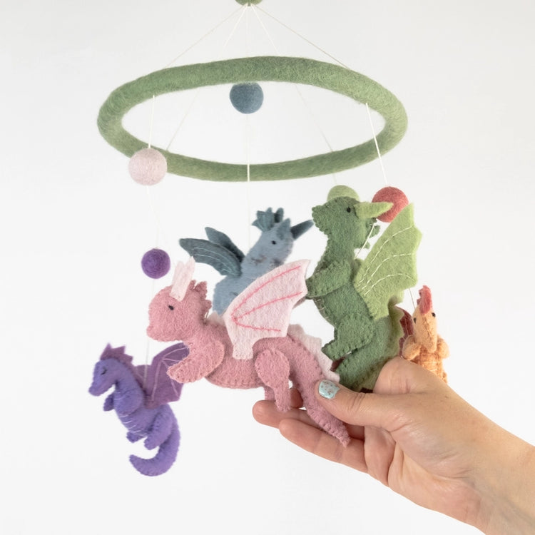 Little Dragons Felt Baby Mobile