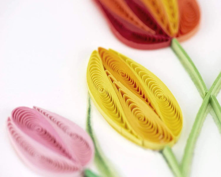 Quilling Card Colorful Tulips