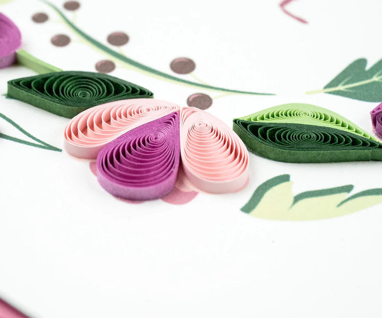 Quilled Love Floral Wreath Greeting Card