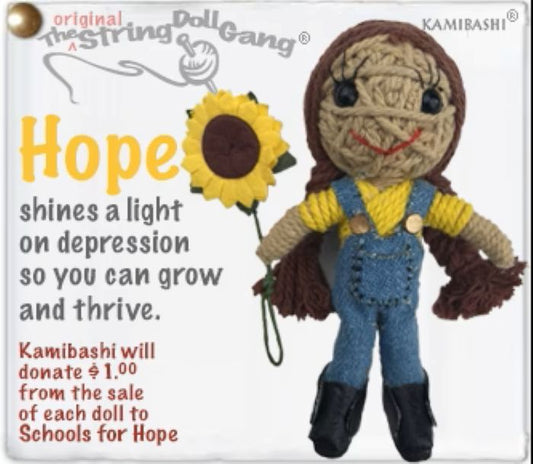 Hope Sunflower String Doll Keychain