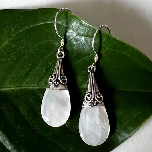 Mother-of-Pearl Filigree Earrings