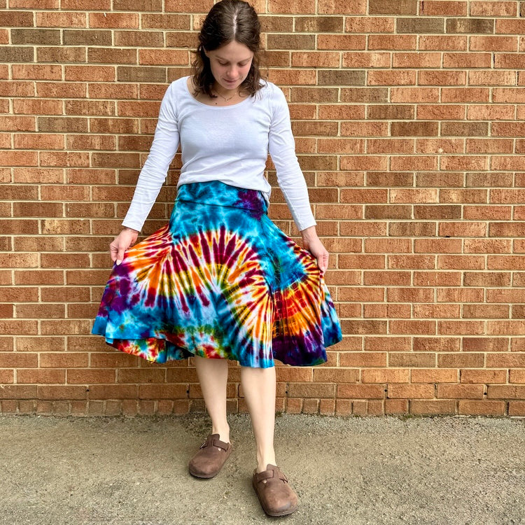 Tie Dye Flared Dance Skirt
