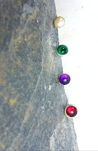 X-Small Stone Stud Earrings