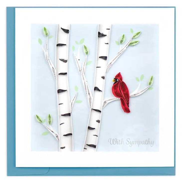 Quilled Cardinal Sympathy Card