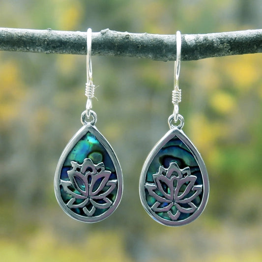 Lotus Abalone Earrings