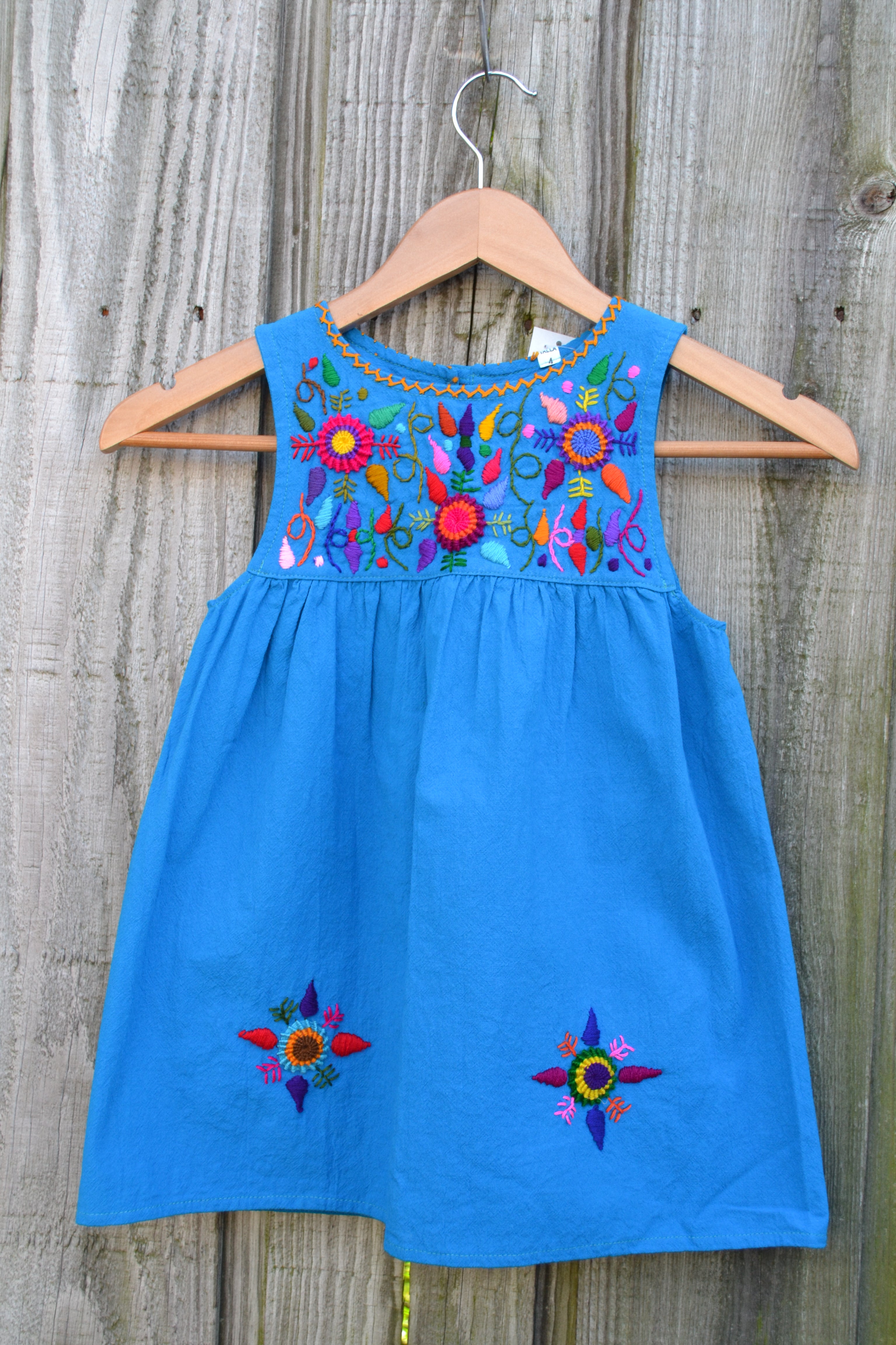 Guatemalan Girl's Embroidered Dress 3 / Lilac At Lucia's World Emporium