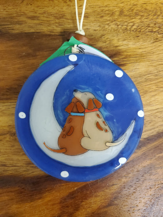 Dogs On the Moon Ornament