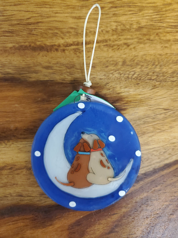Dogs On the Moon Ornament