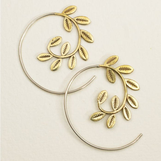 Laurel Wreath Spiral Earring