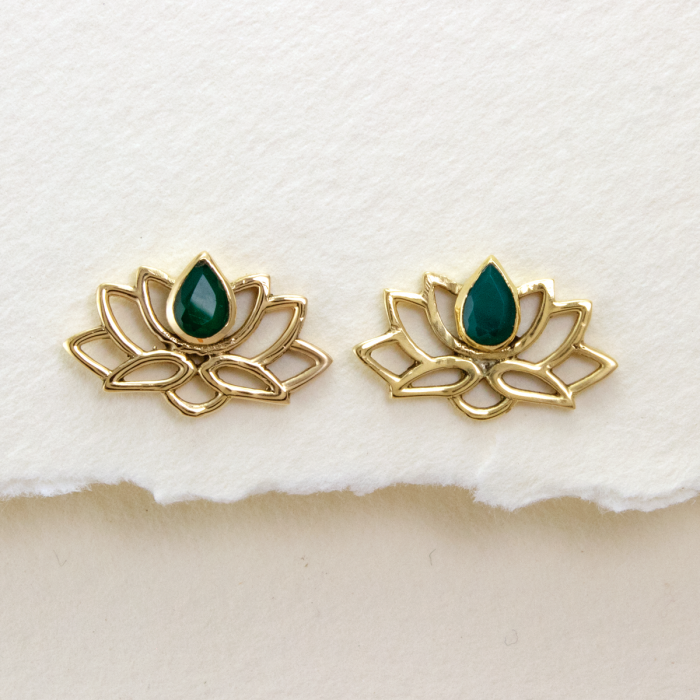 Earring Emerald Lotus