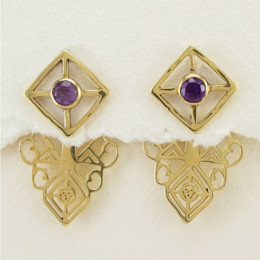 Earring Amethyst Temple