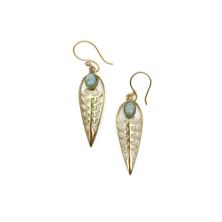 Tanvi Gold-Plated and Amazonite Earrings