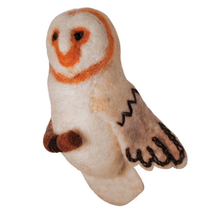 Barn Owl Woolie Bird Ornament
