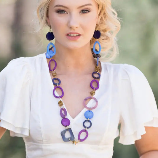 Heliotrope Links and Brass Necklace