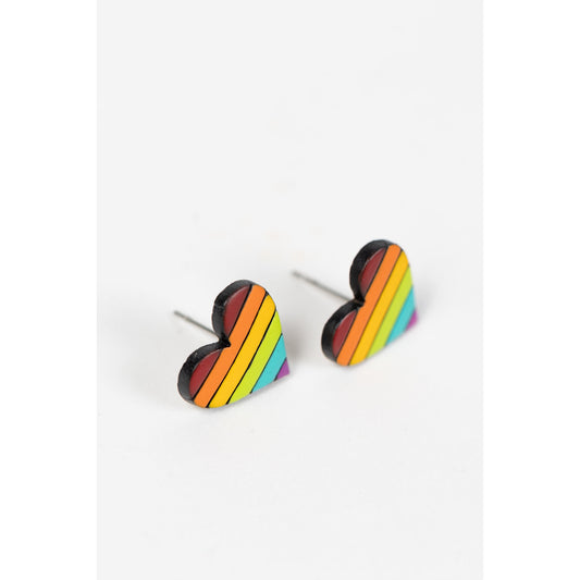 Rainbow Heart Gourd Earrings