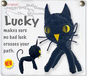 Lucky the Cat String Doll Keychain