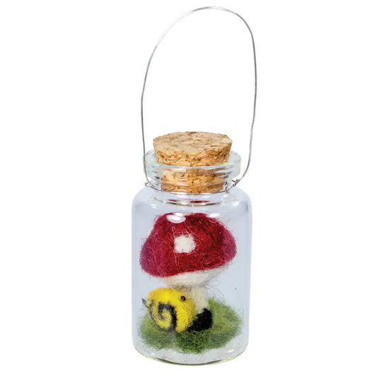 Fairy Mushroom & Snail Bottle Ornament