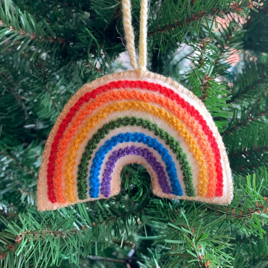 Rainbow Embroidered Ornament