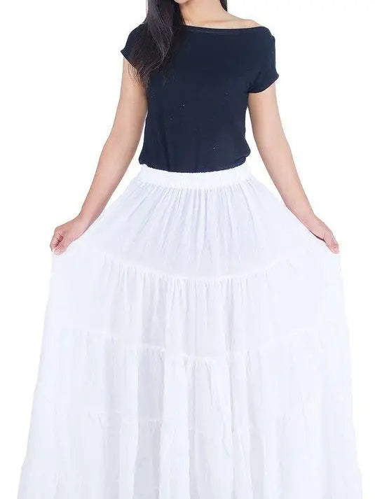 Colorful Full-Length Cotton Skirt