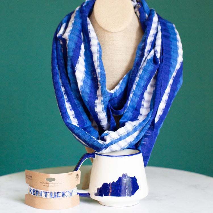 Kentucky Woman Scarf Bracelet and Coffee Cup