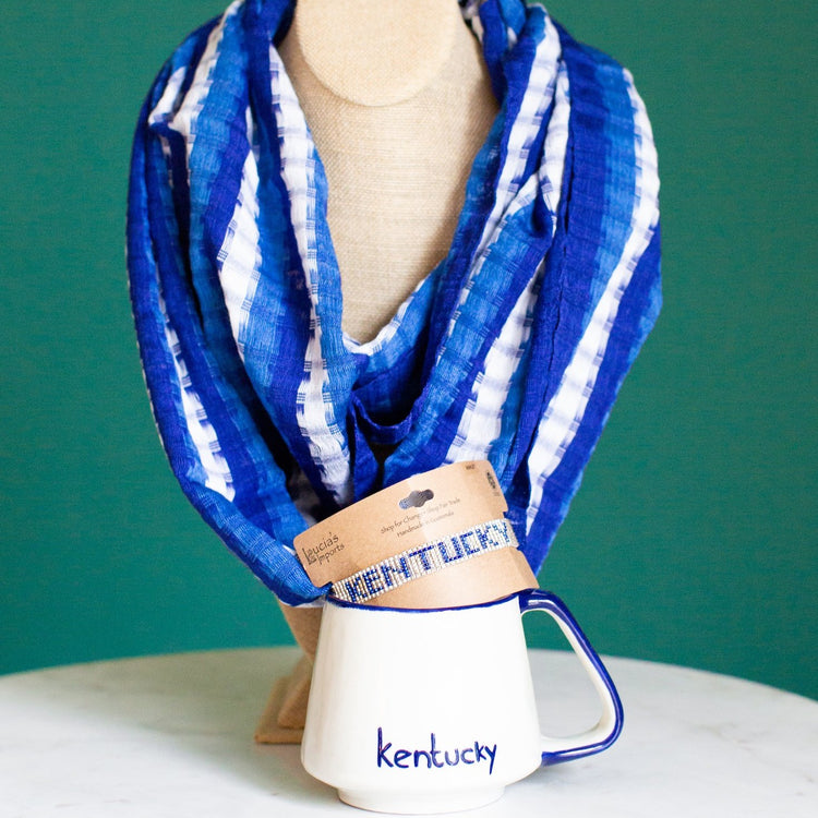 Kentucky Woman Accessories Scarf, Bracelet, Coffee Cup