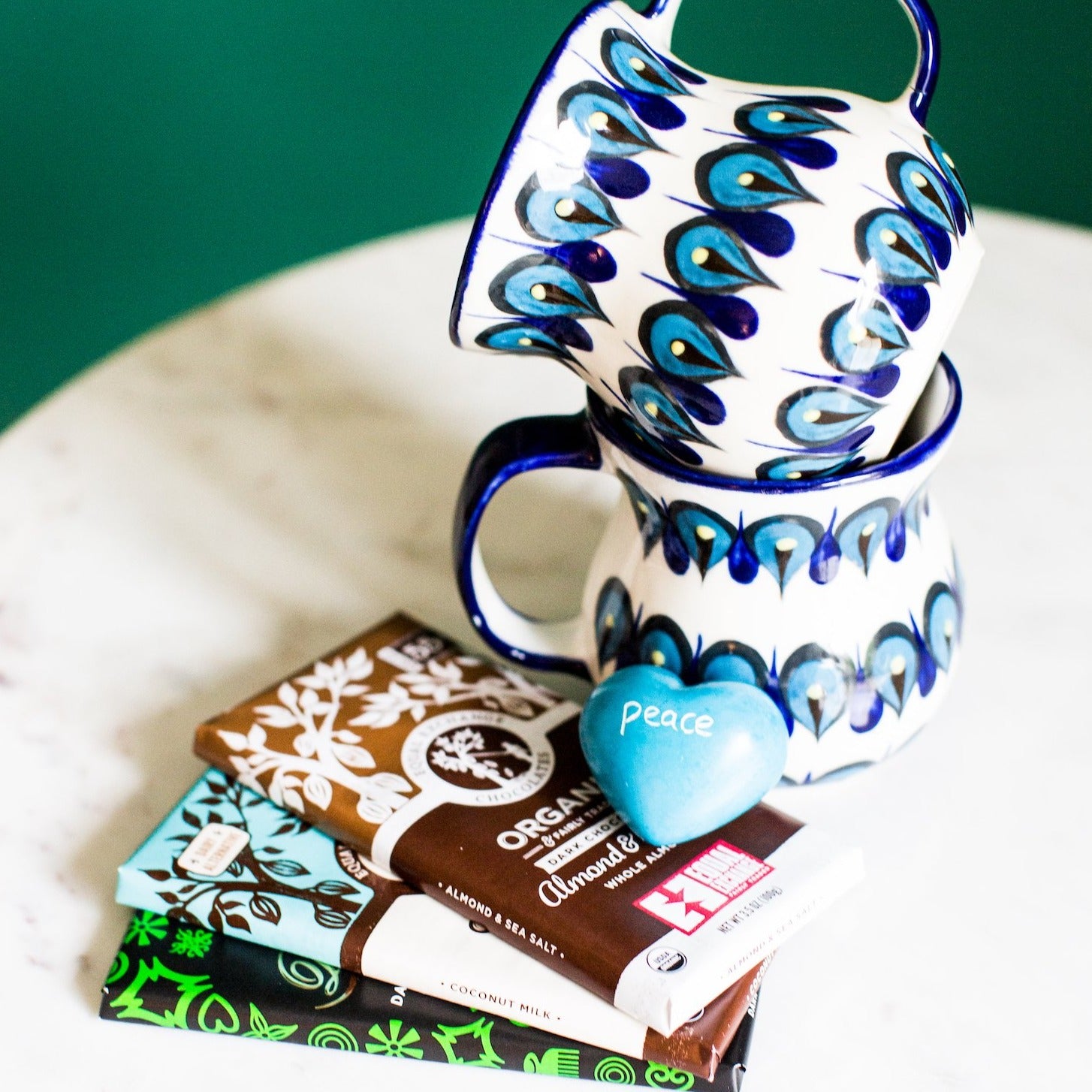 Coffee and Chocolate Fair Trade Soapstone Heart Gift Package