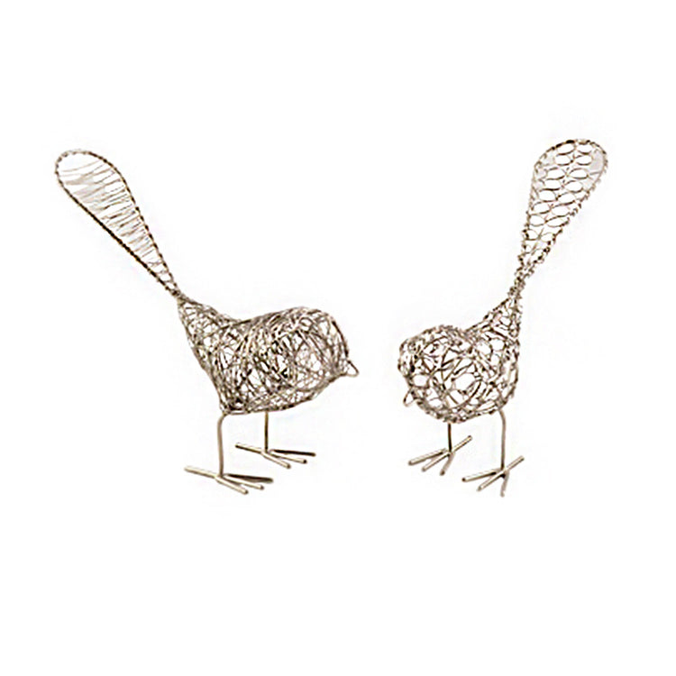 Silver Wrapped Wire Birds