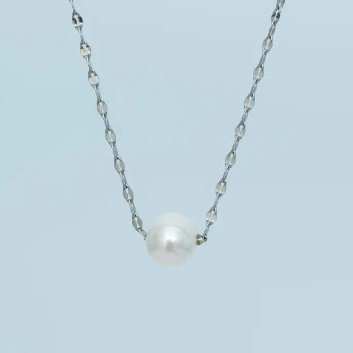 Annie Silver Pearl Necklace