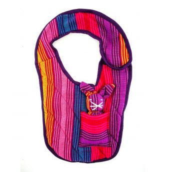 Lucia's World Emporium Fair Trade Handmade Guatemalan Woven Baby Bib with Bunny