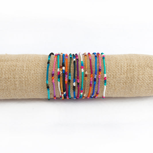 Lucia's World Emporium Fair Trade Handmade Round Silk Friendship Bracelets from Guatemala