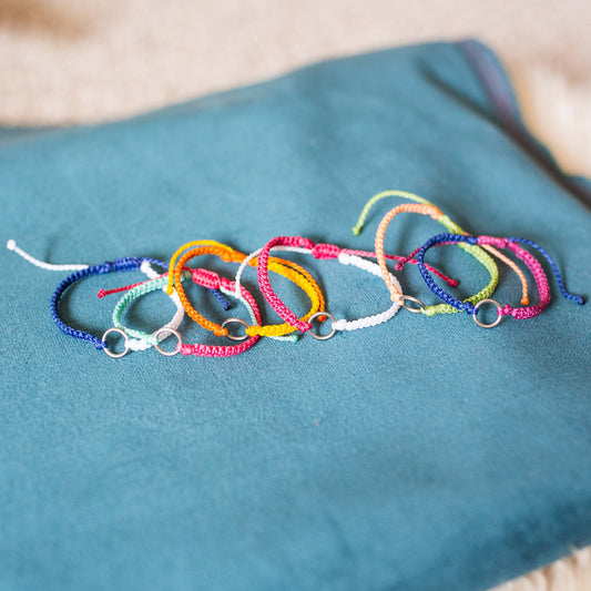 fair trade string bracelets set of 6 elements earth wind fire water stack