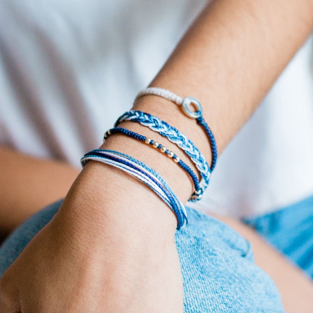 Blue and White BBN bracelet #teamKentucky jewelry fair trade string bracelet