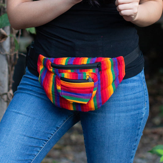 Lucia's World Emporium Fair Trade Handmade Guatemalan Rainbow Ikat Fanny Pack