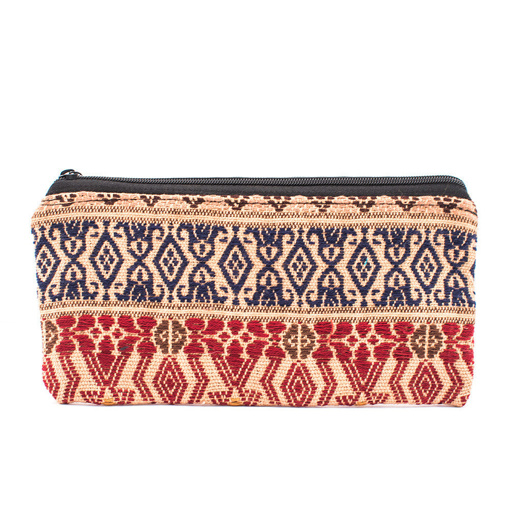 Lucia's World Emporium Fair Trade Handmade Guatemalan Zig Zag Cosmetic Bag