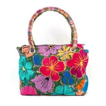 Lucia's World Emporium Fair Trade Handmade Guatemalan Small Embroidered Emily Tote