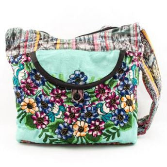 Lucia's World Emporium Fair Trade Handmade Upcycled Small Huipile Purse from Guatemala