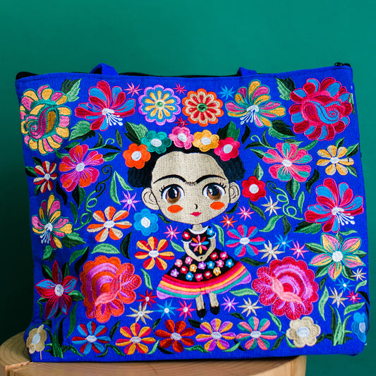 baby frida embroidered tote fair trade purse