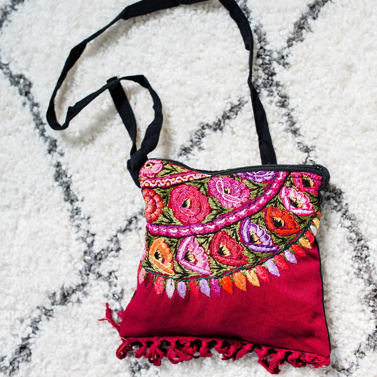 patzun sling purse fair trade fringe bag handmade