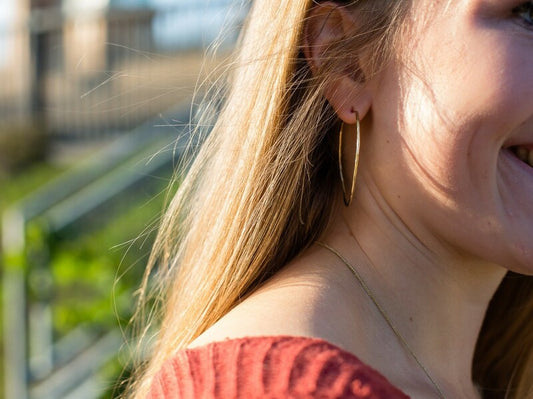 Brass Bamboo Hoops