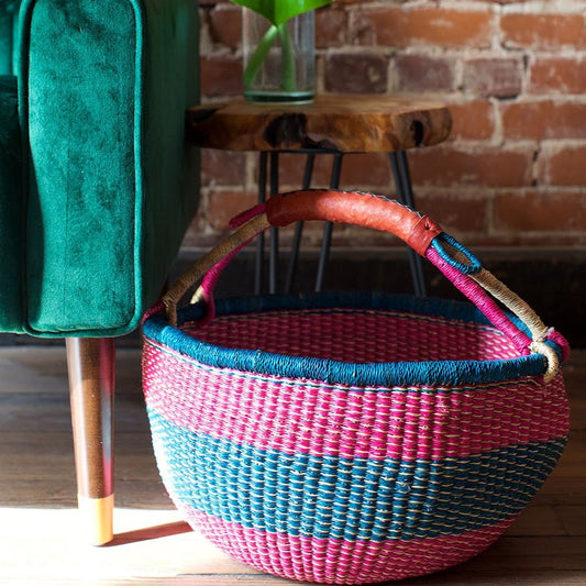 African Market Baskets hand-made  Baskets are unique and made from river grass, known as “elephant grass” by local weavers in Bolgatanga, Ghana. 
