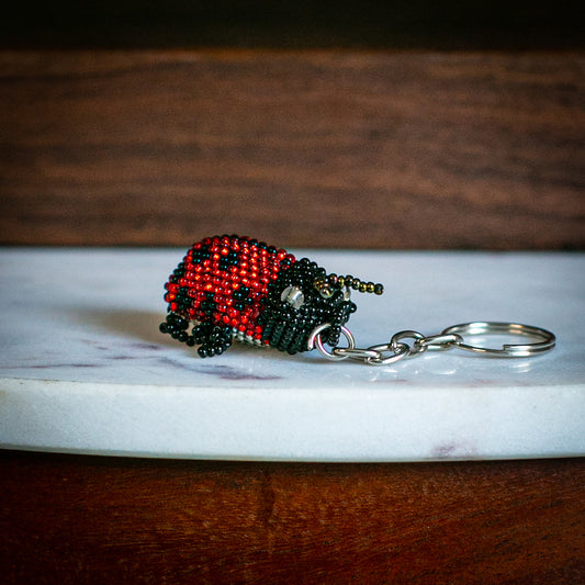marble ladybug keychain