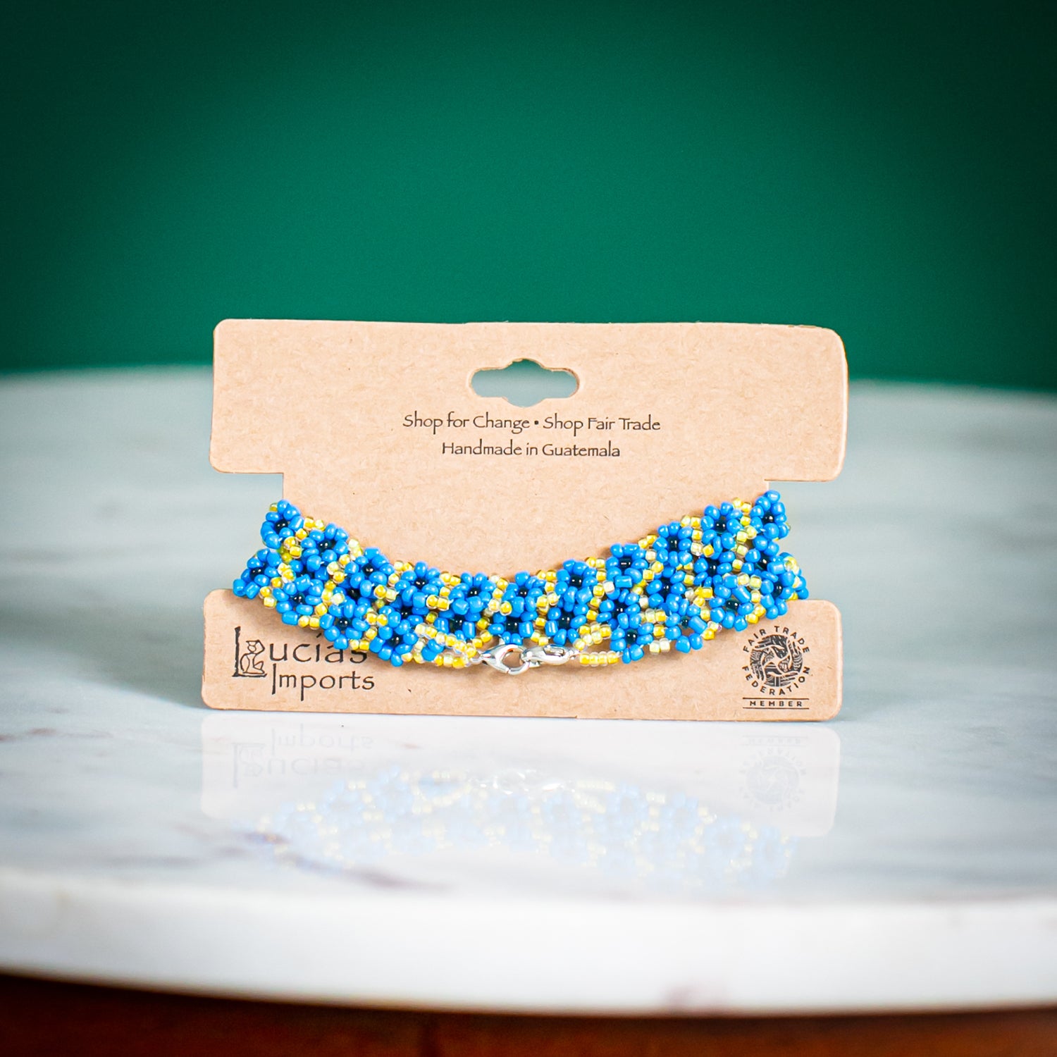 beaded teal mask chain