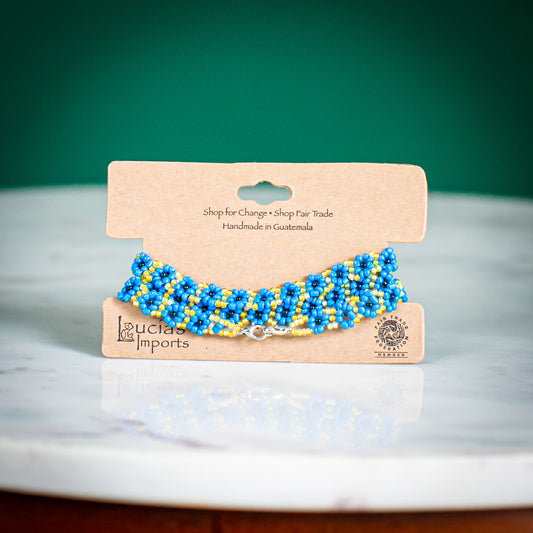 beaded teal mask chain