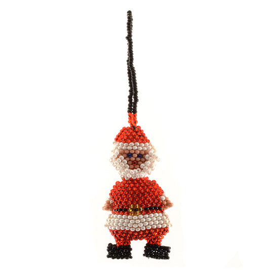 Fair Trade Guatemalan Santa Beaded Ornament