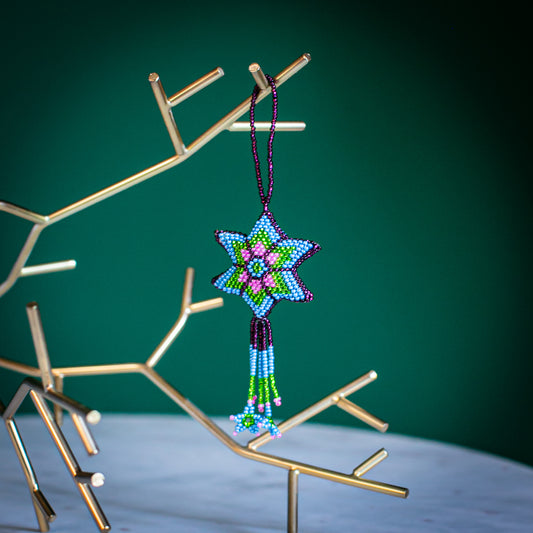 Guatemalan Colorful Star Beaded Ornaments