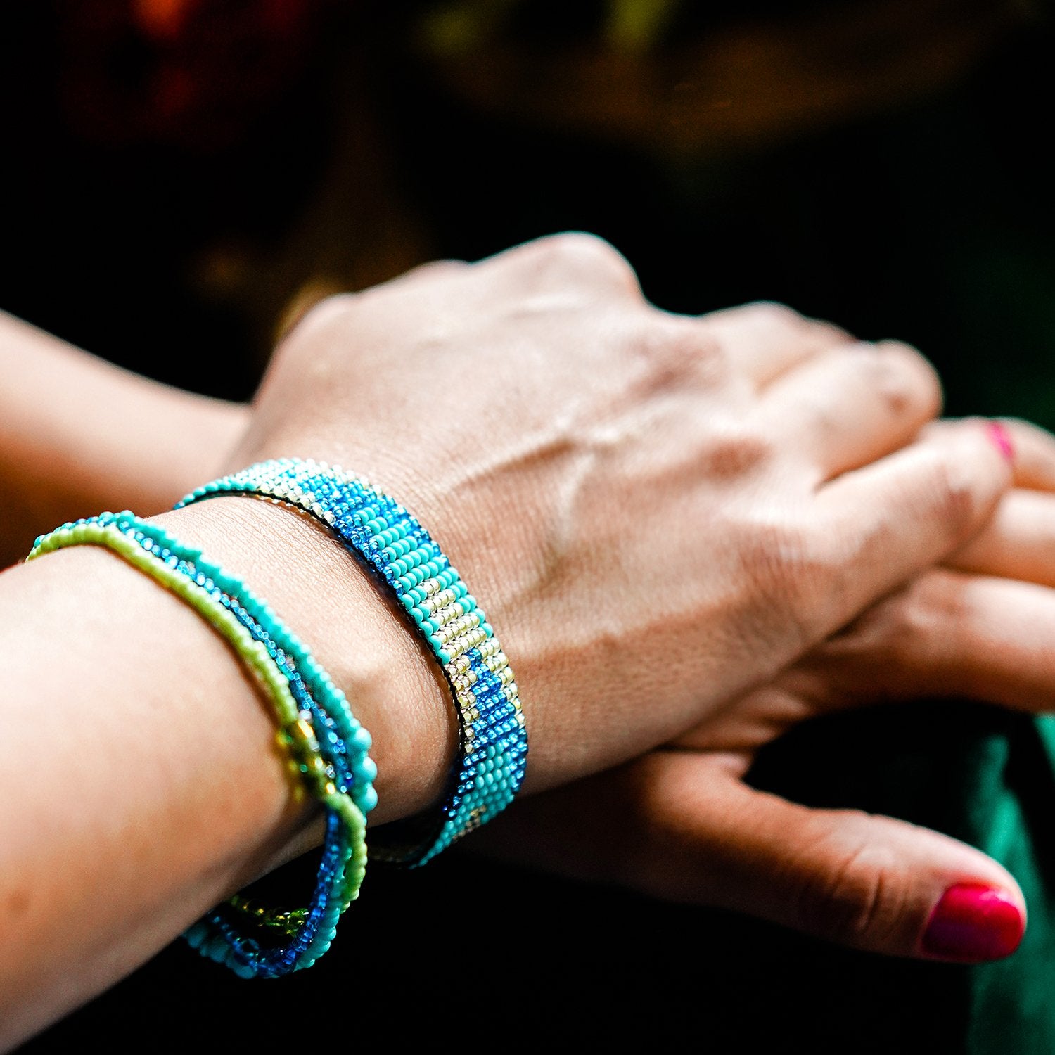 Fair Trade Flower Bracelet at Lucia's World Emporium