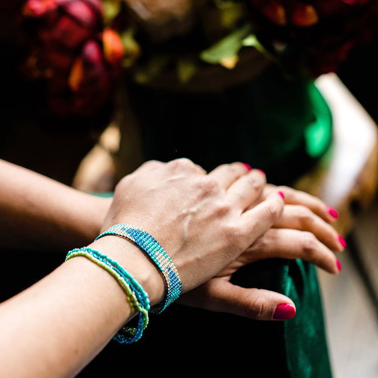 Lucia's World Emporium Handmade Fair Trade Beaded Trio of Hope Bracelet from Guatemala