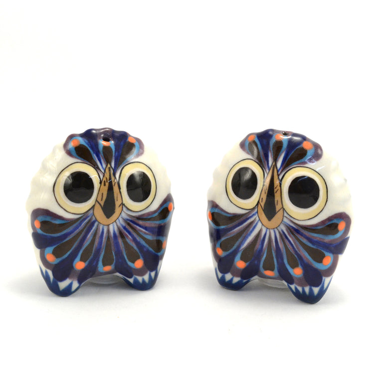 Lucia's World Emporium Fair Trade Handmade Guatemalan Ceramic Owl Salt & Pepper Shaker Set
