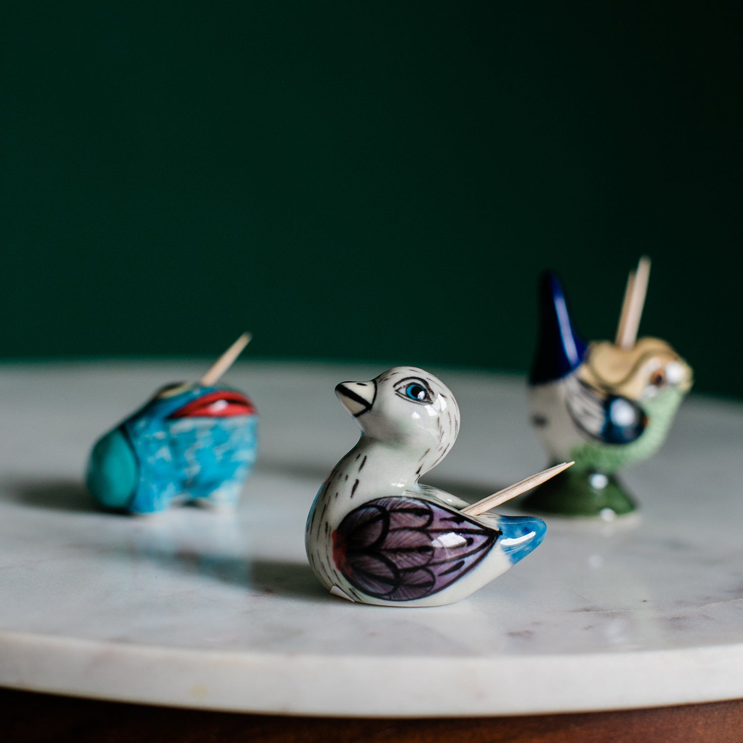Lucia's World Emporium Fair Trade Handmade Ceramic Animal Toothpick Holders